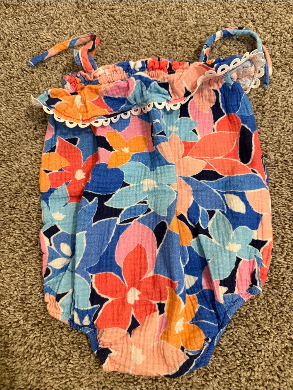 Floral Ruffle Baby Romper - Picture 3 of 3